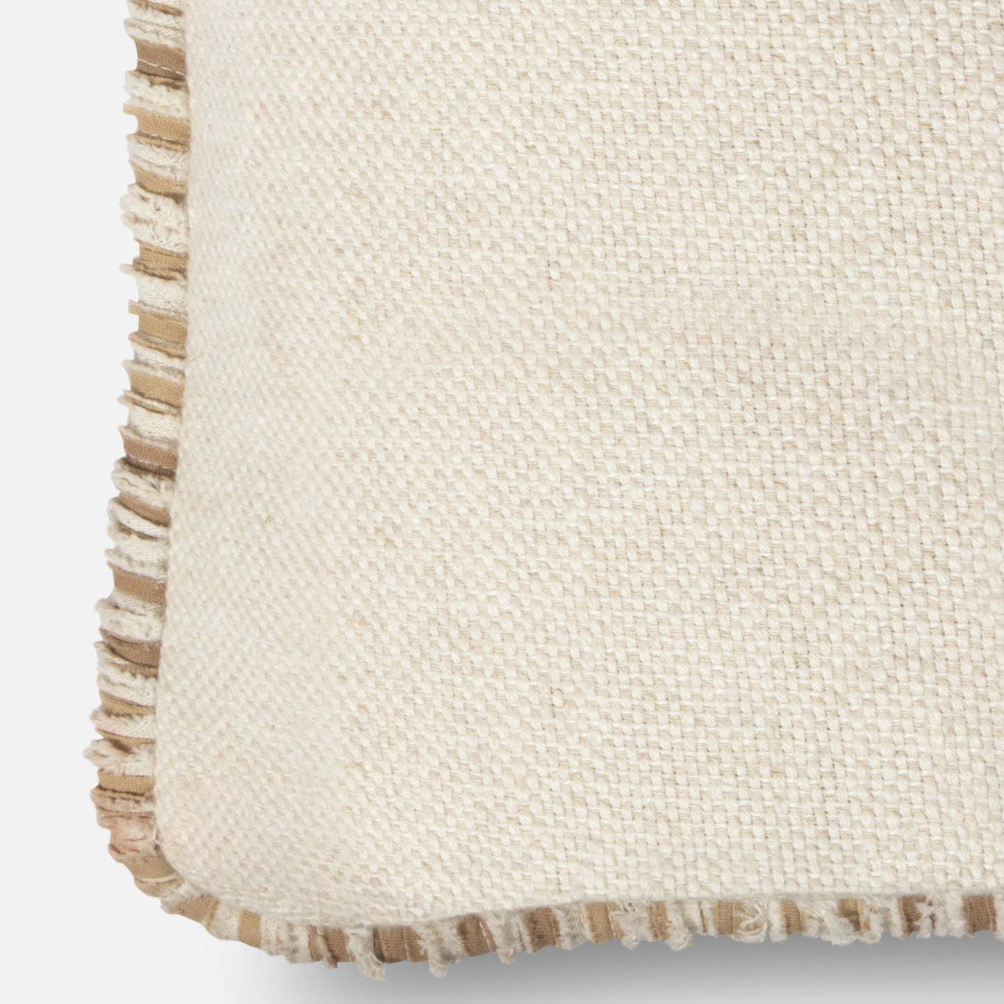 Textured linen blend cushion fabric detail