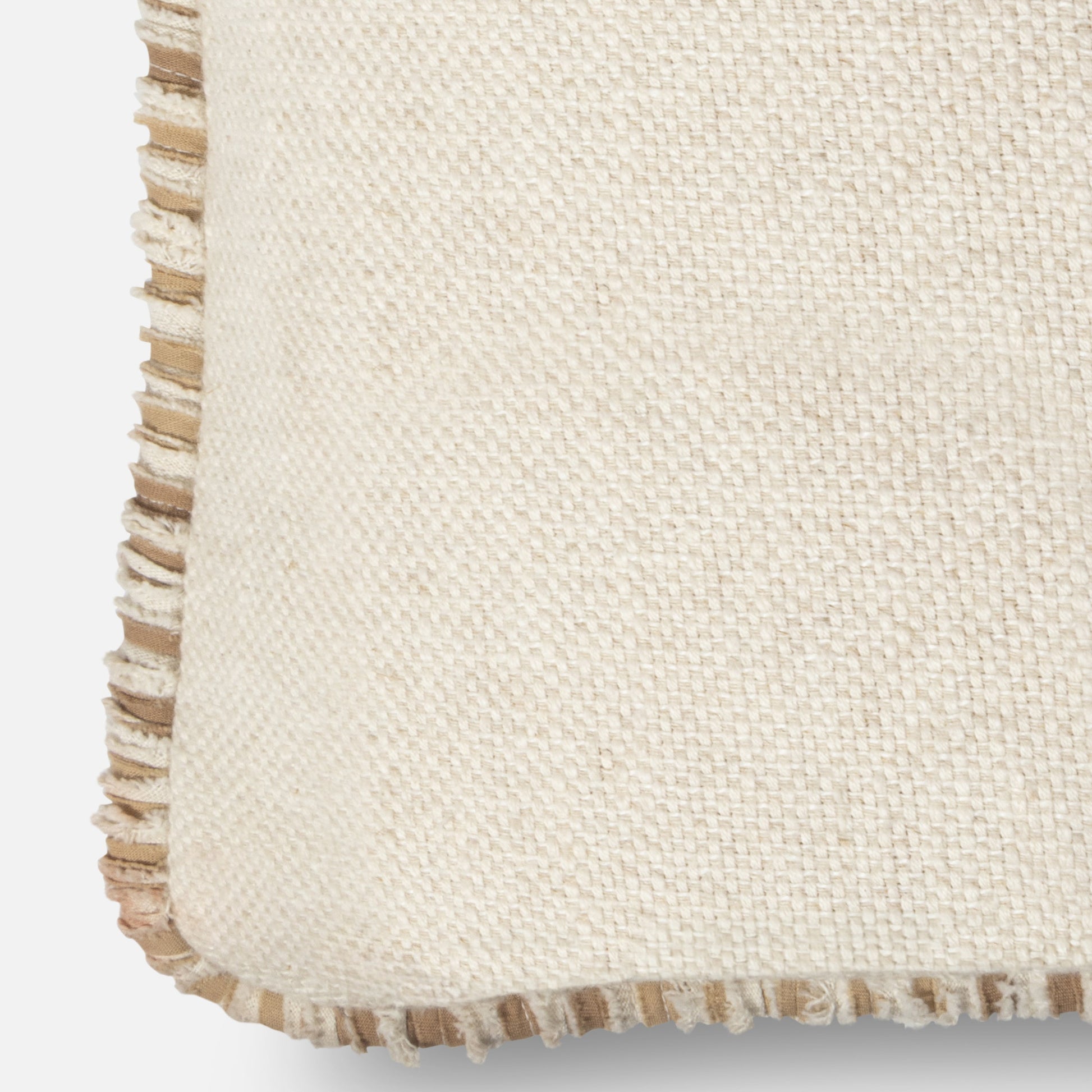 Textured linen blend cushion fabric detail