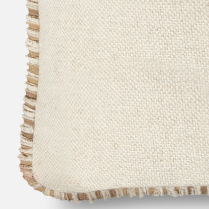Textured linen blend cushion fabric detail