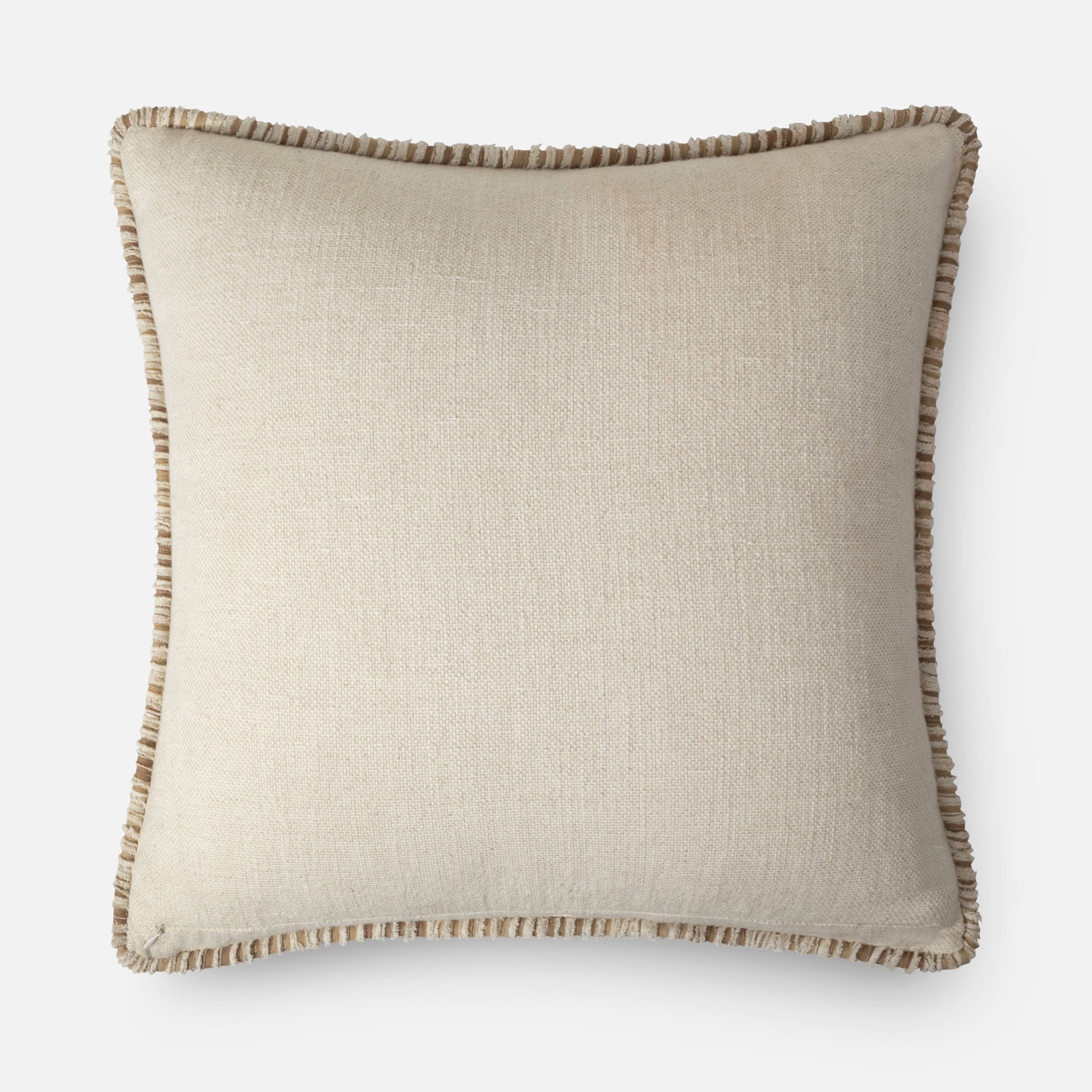 Neutral cushion with a refined frame-like border detail 51x51 cm.