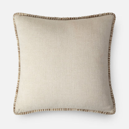 Neutral cushion with a refined frame-like border detail 51x51 cm.