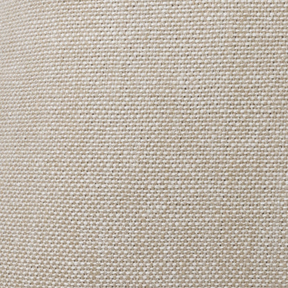 Textured natural fabric cushion with tonal stitching