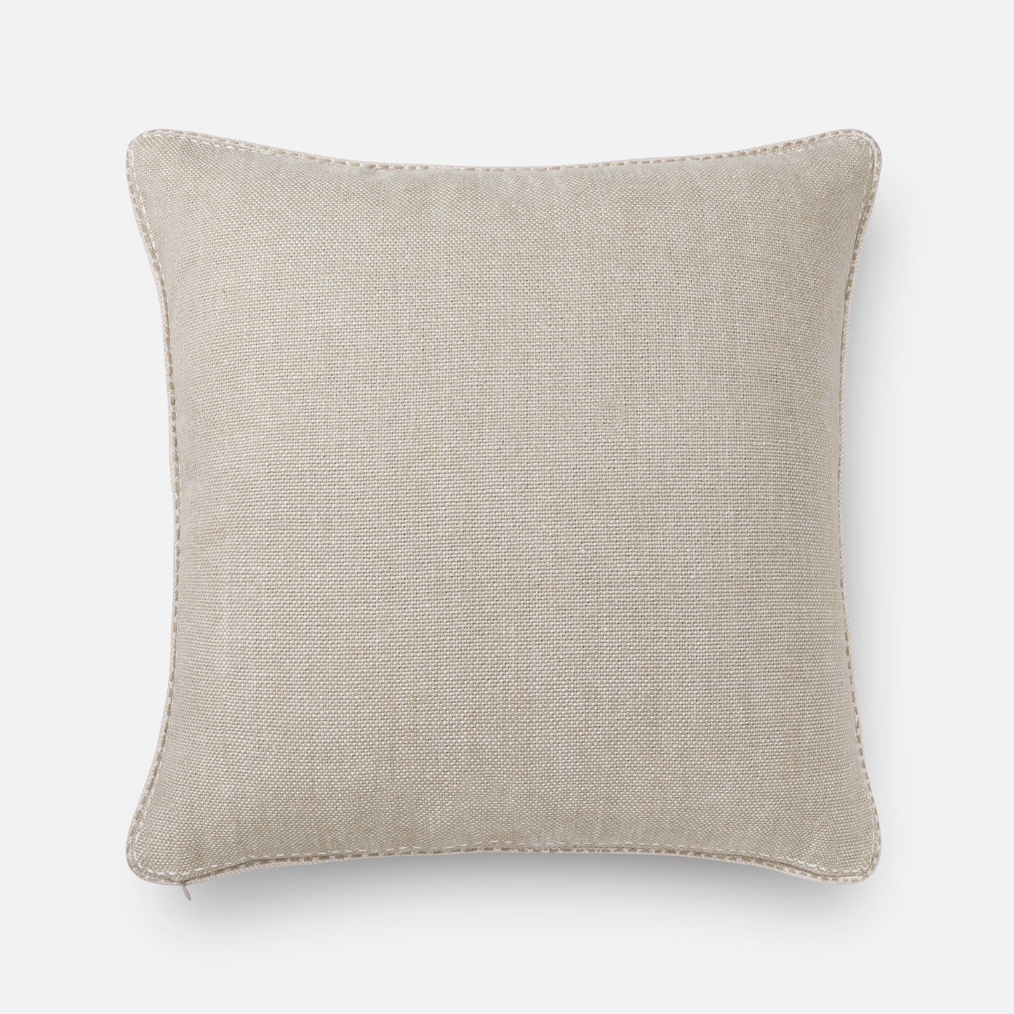 Structured neutral cushion with architectural seam detail