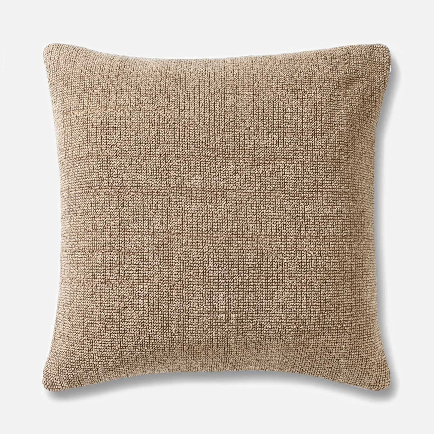 Beige cotton jacquard cushion with tonal woven texture, 51x51 cm neutral decorative pillow