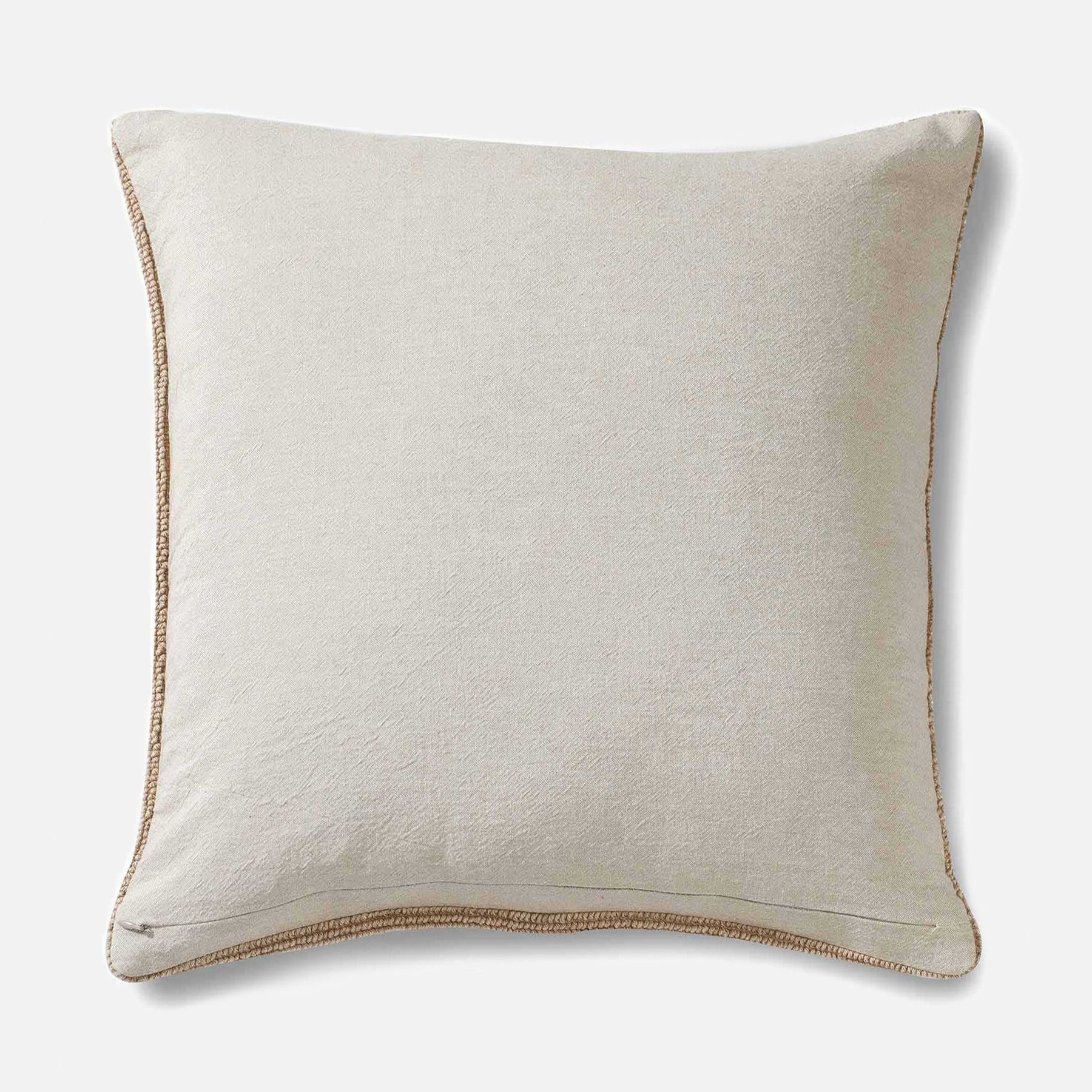 Textured neutral pillow in cotton jacquard fabric (back side of pillow)