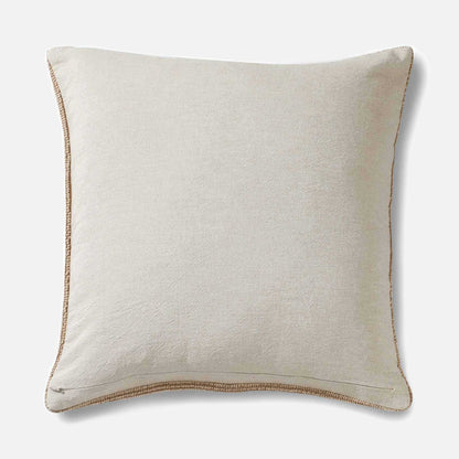 Textured neutral pillow in cotton jacquard fabric (back side of pillow)