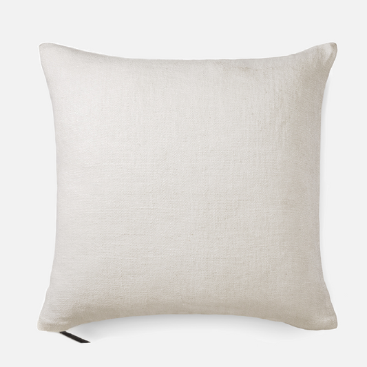Ivory 100% linen cushion 51x51 cm with minimal plain texture for neutral interior styling