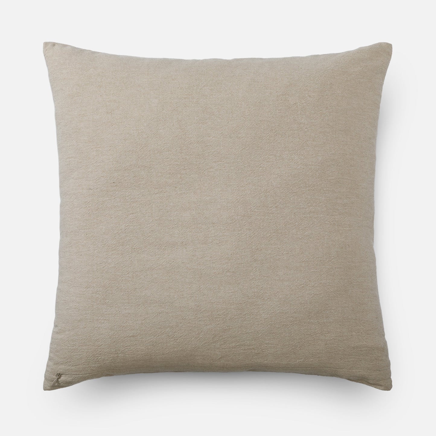 Neutral embroidered cushion with architectural pattern (back side of pillow)