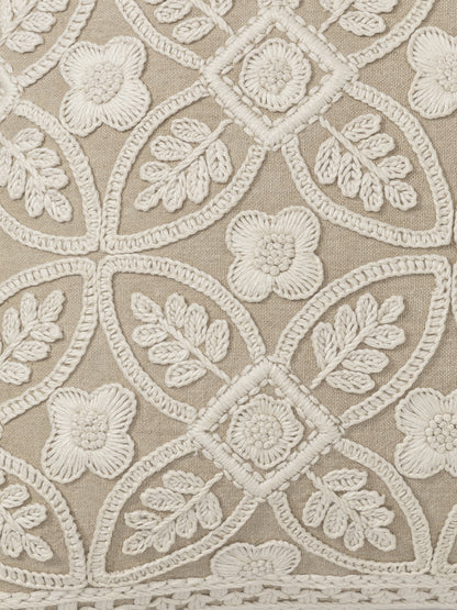 Close-up of lattice stitch embroidery pattern
