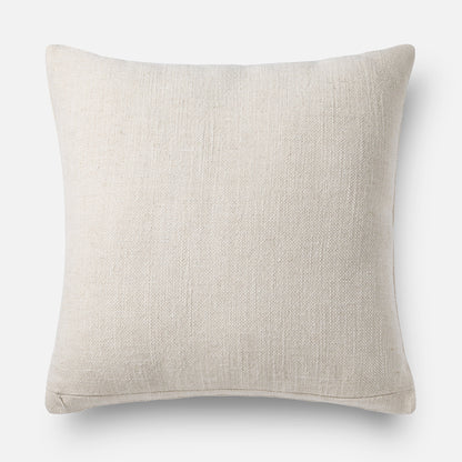 Embroidered neutral pillow with textured surface (back side of pillow)